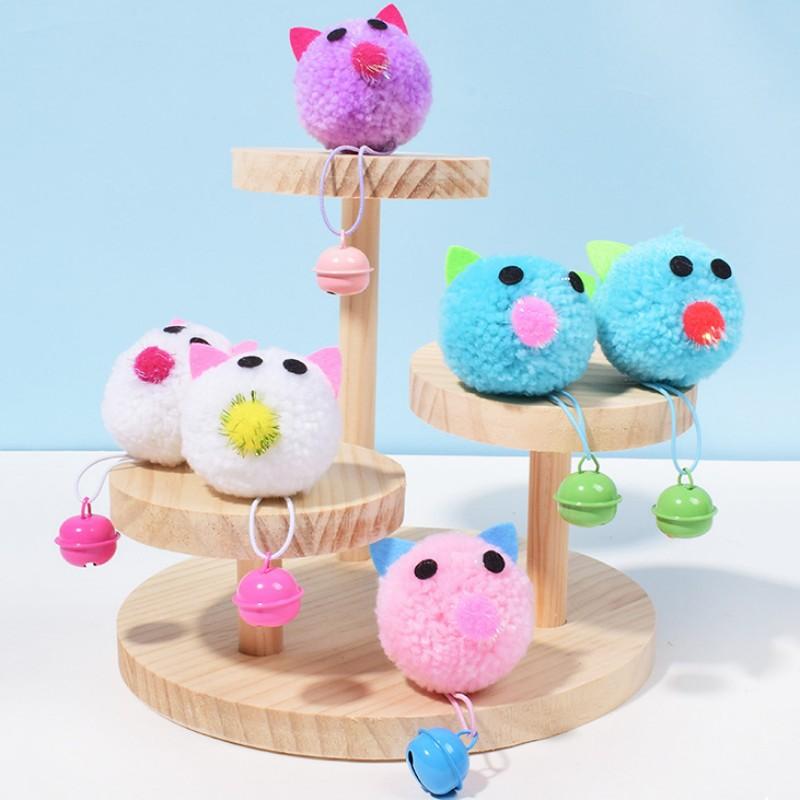 Cat Toy Plush Mouse Cat Toys Interactive Self-hi Teaser Cats Toy with Bell Wool Ball Mouse Toys for Cats Scratching Pet Supplies