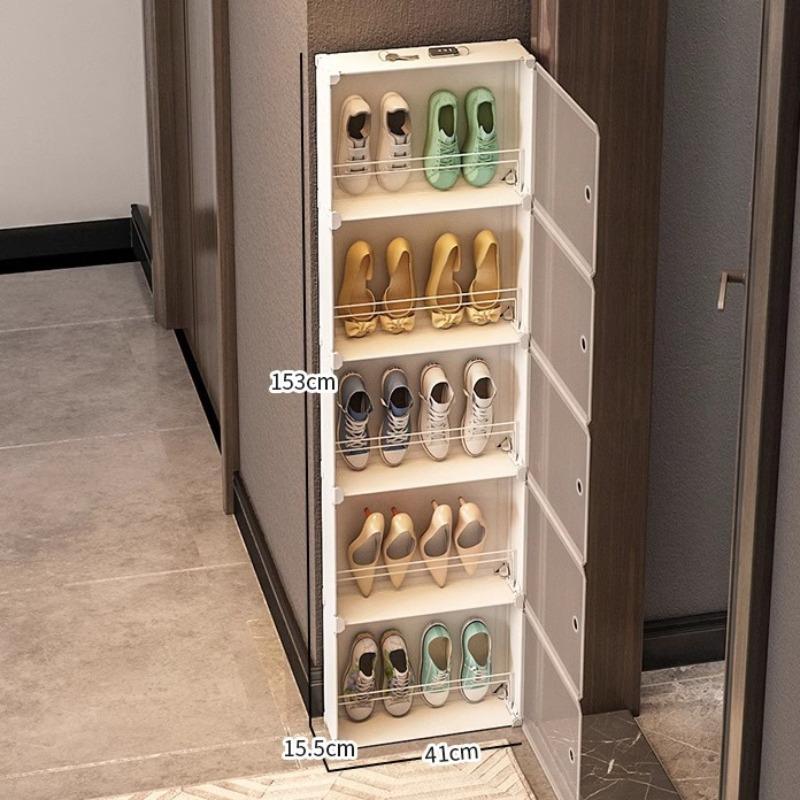Luxuriöses Ultradünnes Schuhregal, Eingangsbereich und Tür-Aufbewahrungsständer für Zuhause, Platzsparendes Flur-Seitenschrank, Klein Schmal Einfach