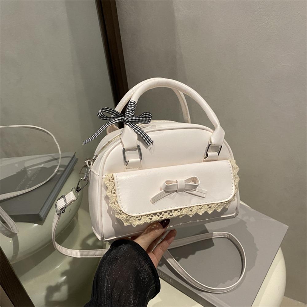 

Fashion Lace Shoulder Bags Vintage Casual Handbags Simple Multifunction Messenger Bag Women білий