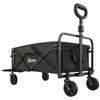 Foldable Garden Cart 72L with Adjustable Handle, in Steel and Oxford Fabric, 114x46x92 cm, Black