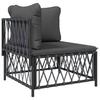 Garden Corner Sofa with Cushions Anthracite Fabric
