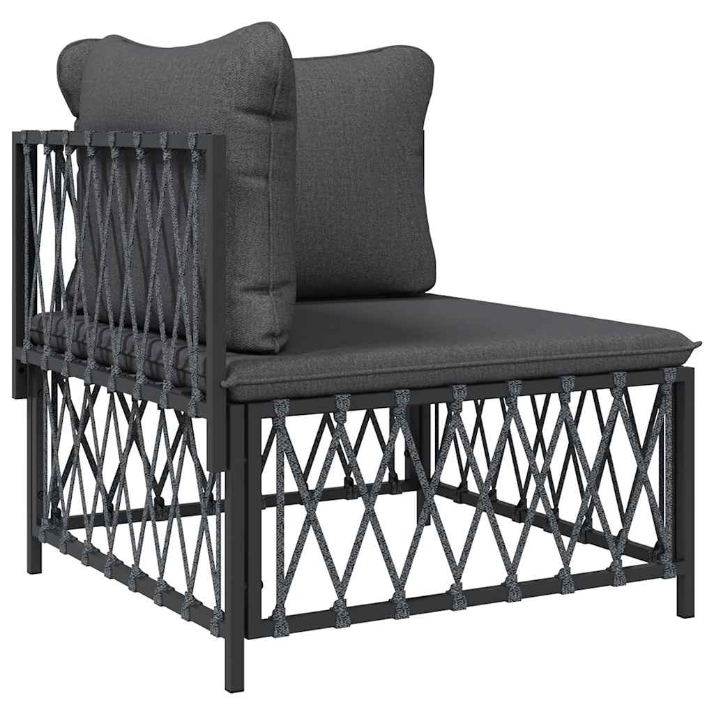 Garden Corner Sofa with Cushions Anthracite Fabric
