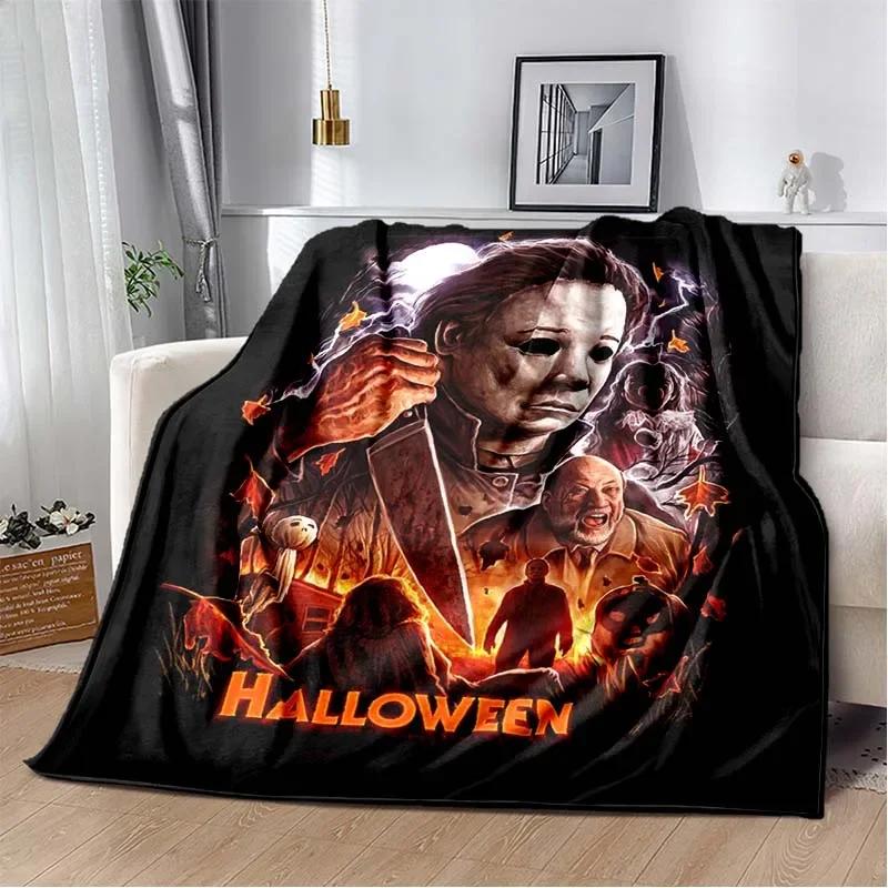 Horror movie character M-Michael Myers Halloween Home Bed Blanket Comfortable Portable Bedroom Sofa Picnic Blanket Gift