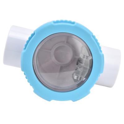 Check Valve 50mm 2 Ways G1 1/2 Water Hose Backflow Preventer with Transparent Mirror Pipe for Swimming Pool Filter