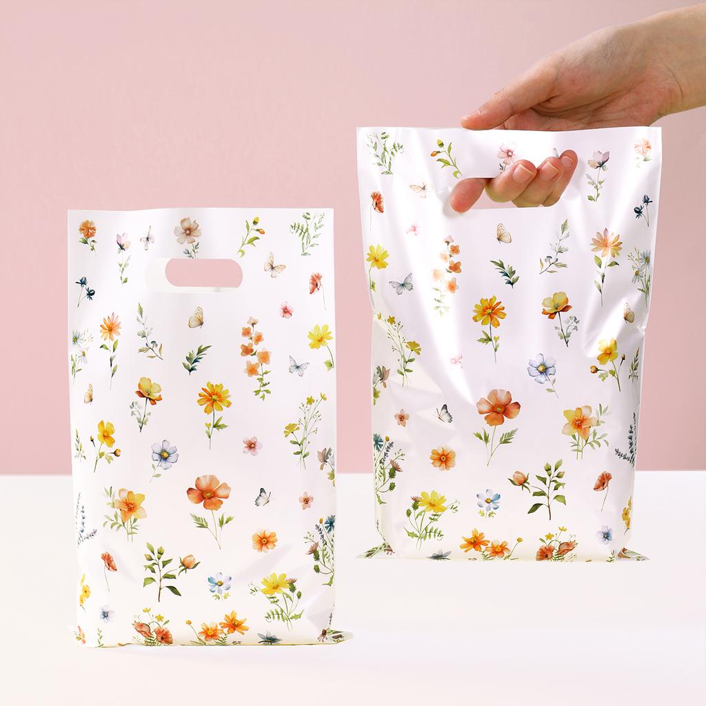 10pcs Wildflower Themed Handbag Candy Bags Spring Birthday Party Gift Packing Bag Birthday Baby Shower Girl Party Supplies