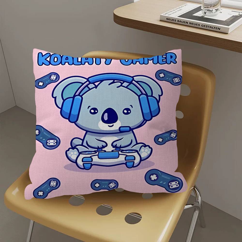 Cute Cartoon Koala Cushion Cover Inches Farmhouse Decor Home Throw Pillow Covers for Couch Decorations