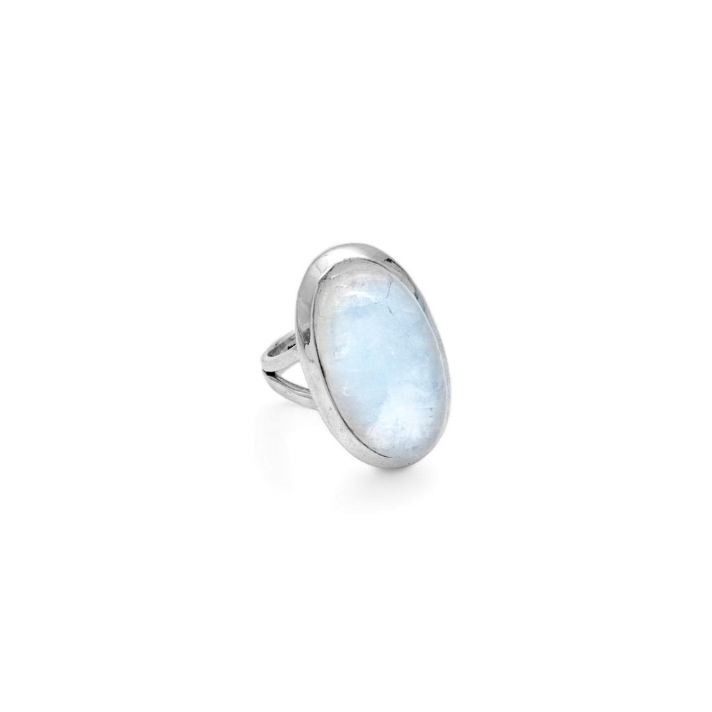 Exquisiter Mondsteinring: 925er Sterling Silber Edelsteinschmuck