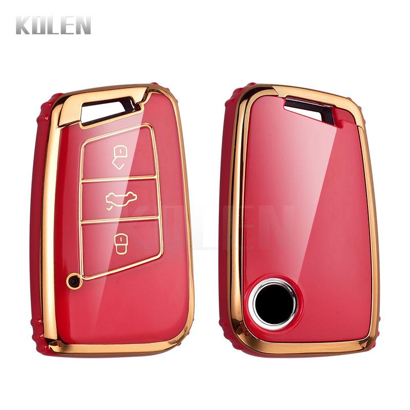 

New Tpu Car Key Case Cover For Vw Volkseagen Passat B8 Magotan Golf Tiguan For Skoda Superb A7 Kodiaq Karoq For Seat Shell Fob