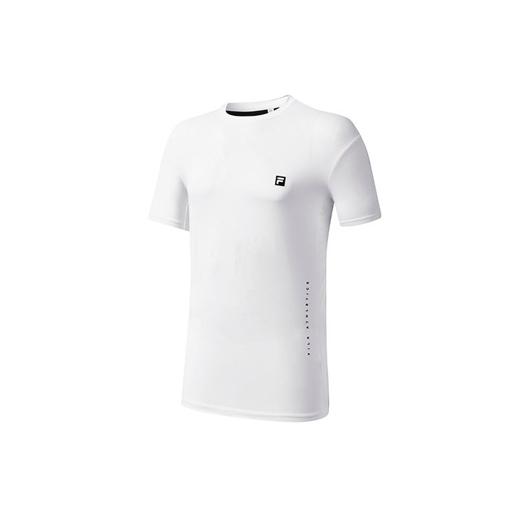 Fila Athletics Logo Letter Sports Casual Running Fitness Lightweight Breathable Spliced Knitted Short Sleeve T-Shirt Men Tops A11M221113FWT