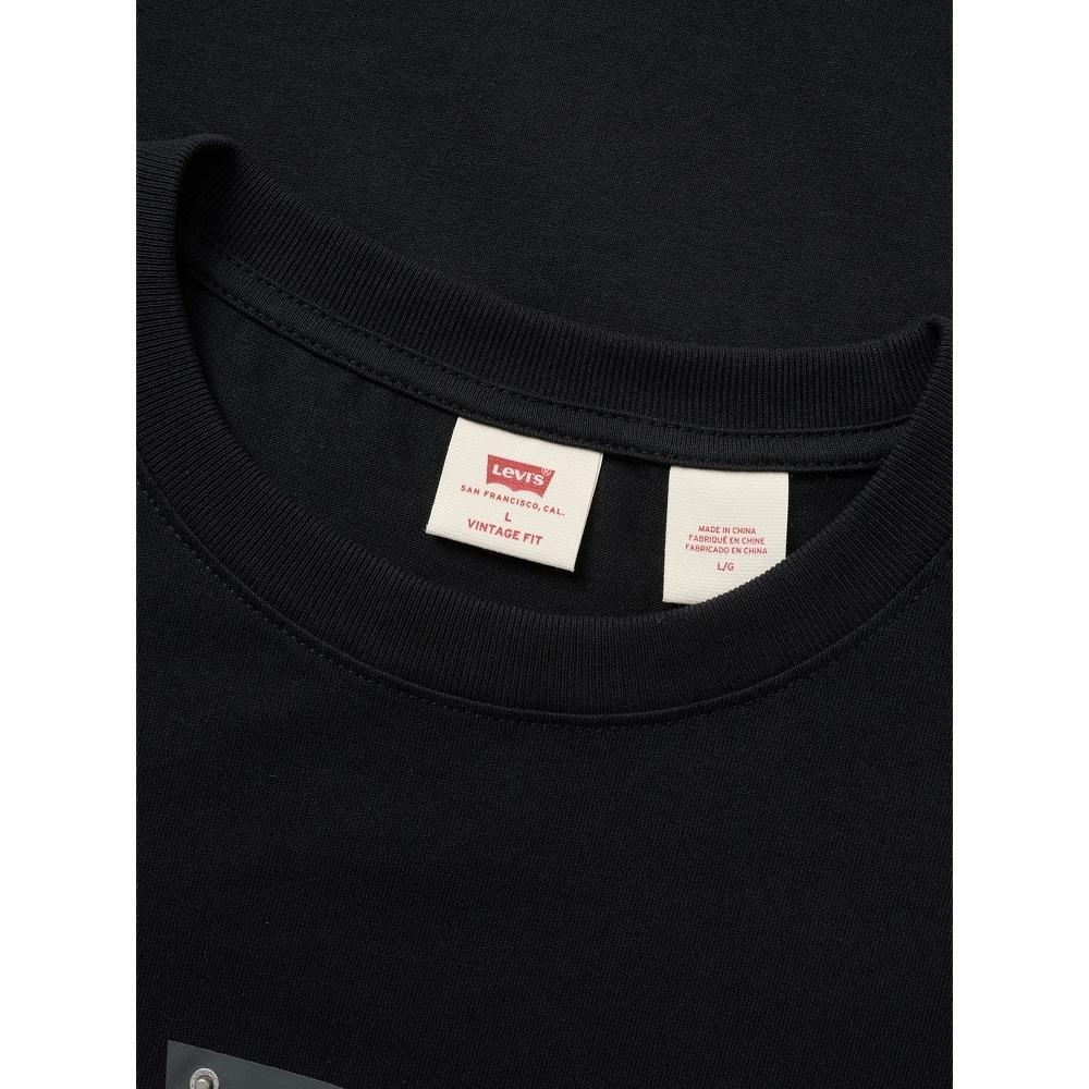 Levis Loose Casual Comfortable Ribbed Round Neck Short Sleeve T-Shirt Men Tops Black 002X5-0000