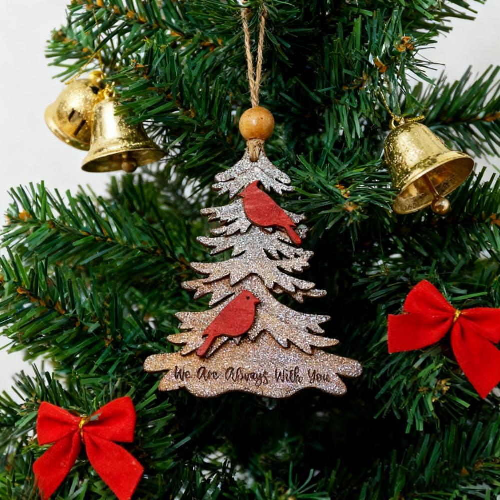 Golden Glitter Christmas Decorations Natural Wood Christmas Decorations Christmas Ornaments for Loss of for Remembrance for Mom