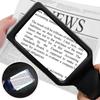 MAGDEPO 4x Magnification LED Handheld Magnifying Glass with Dimmer and Wide Reading Ideal for and Those with Poor Vision Due To Macular Manual