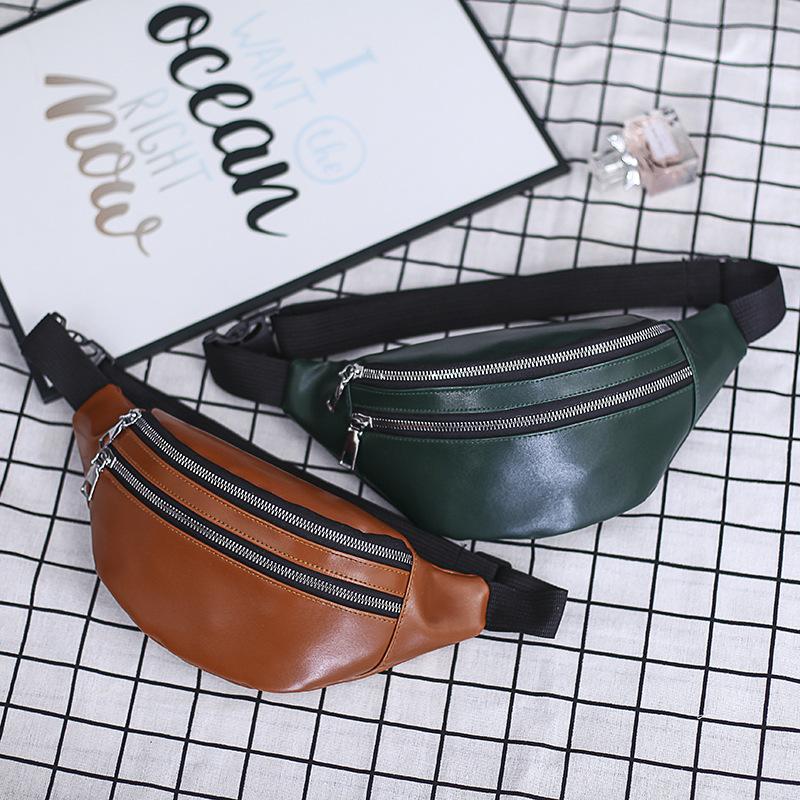Unisex Korean Fashion Waist Bag Banana Chest Bag PU Large Capacity Chest Bag Sports Multifunctional Waist Bag