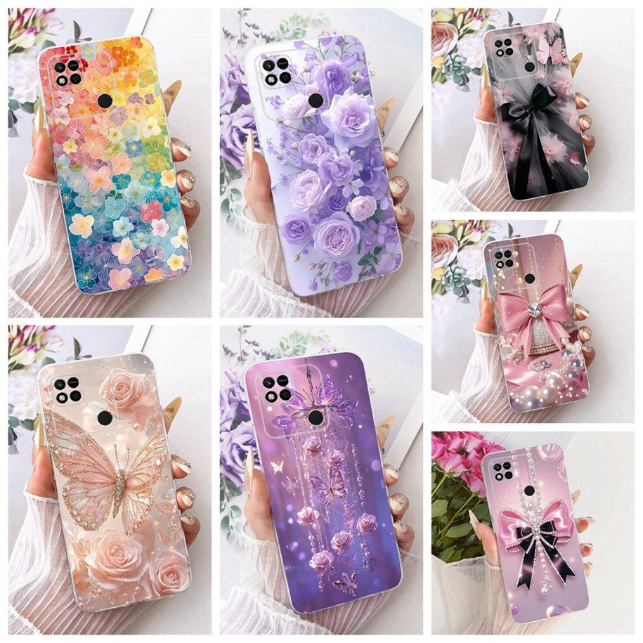 For Xiaomi Redmi 10A Case New Fashion Flower Cover Soft Clear Silicone Bumper Protective Shell For Xiaomi Redmi 10A Sport Fundas