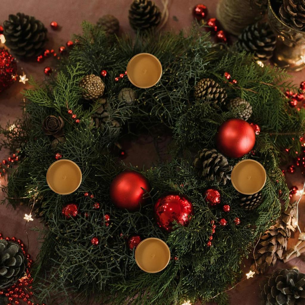 MUCKLILY 6-Piece Round Candle Spike Plates, Durable and Reusable Iron Candlesticks for Pillar Candles, Perfect for Weddings, Home, and Parties, Gold