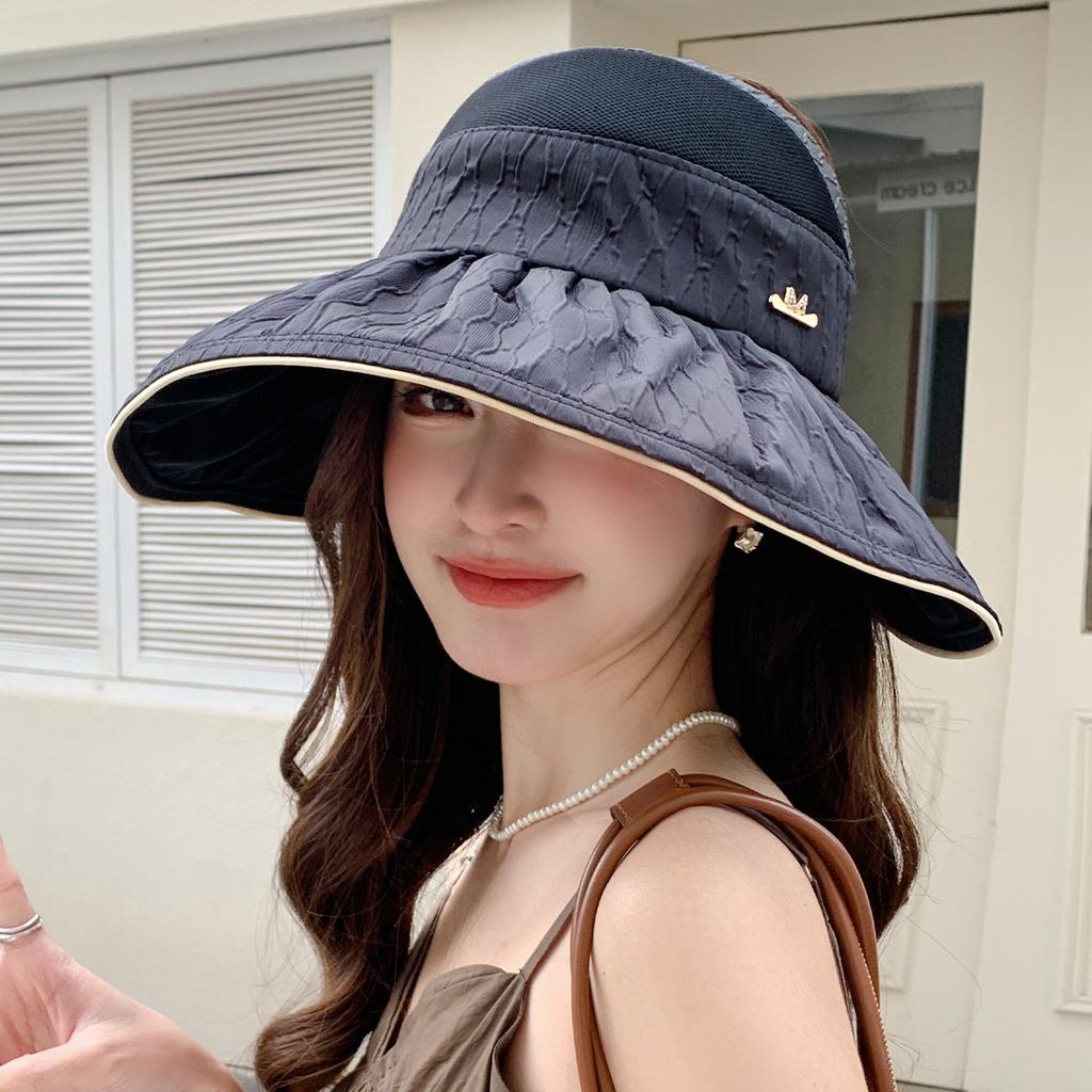 Empty Top Sun Protection Hat for Women's High-end Sense Summer UV Protection Sun Hat with Enlarged Brim Outdoor Face Covering Sun Hat