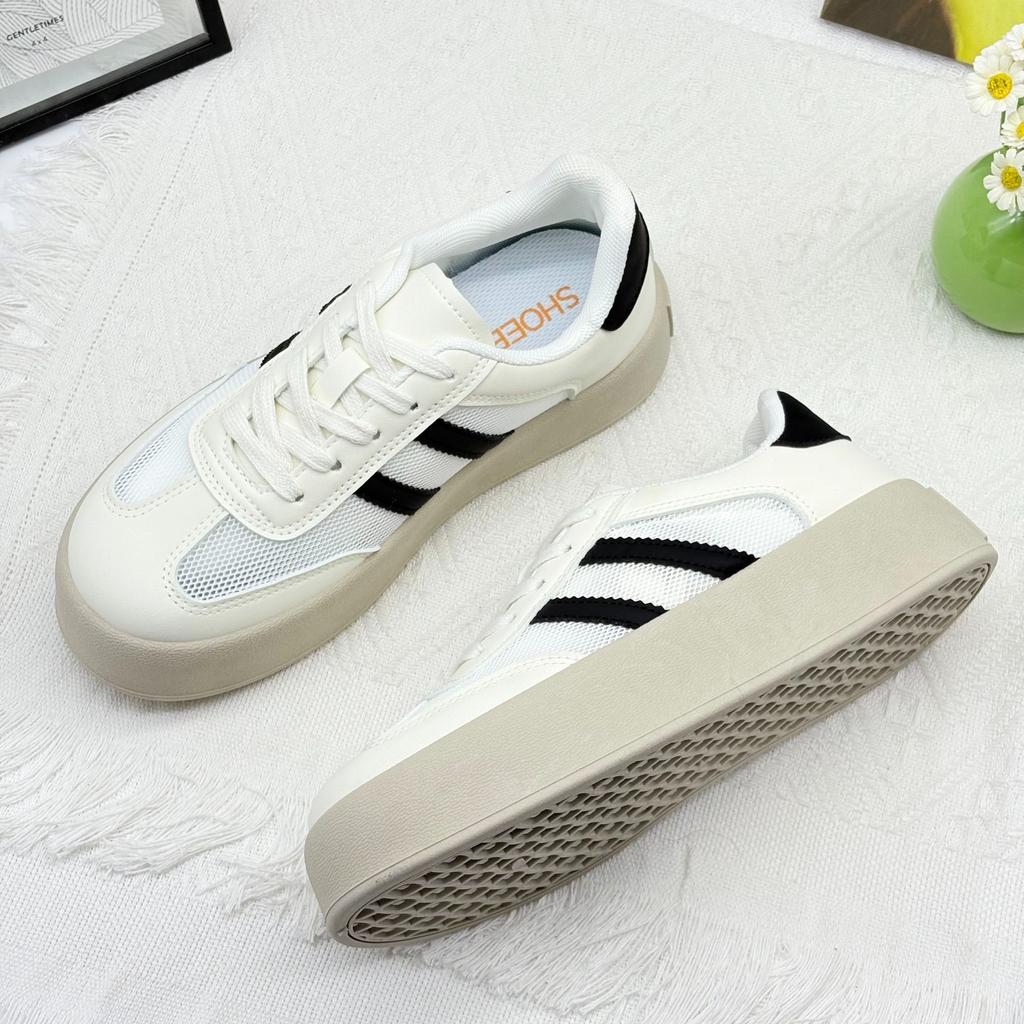 Spring and summer breathable versatile mesh shoes women's 2025 new casual fashion moral training shoes platform shoes versatile white shoes