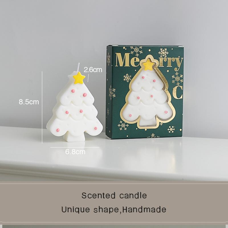 

Ароматические свечи на Рождество, украшение в форме елки, сувенир, маленький подарок, подарочная коробка со свечой, аромат 7