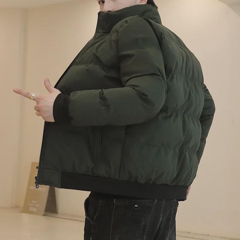 

Мужские стильные корейские пальто осень/зима: универсальные, теплые куртки и пуховики на хлопковой подкладке, модные варианты рабочей одежды. 4XL армия зеленый
