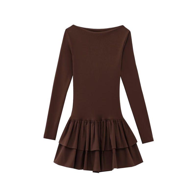 Kaslead New Arrival Women's Clothing Fashion Style Fashion Laminated Decoration Short Dress 0085308 700