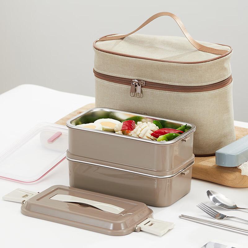 304 Stainless Steel Minimalist Double-Layer Lunch Box