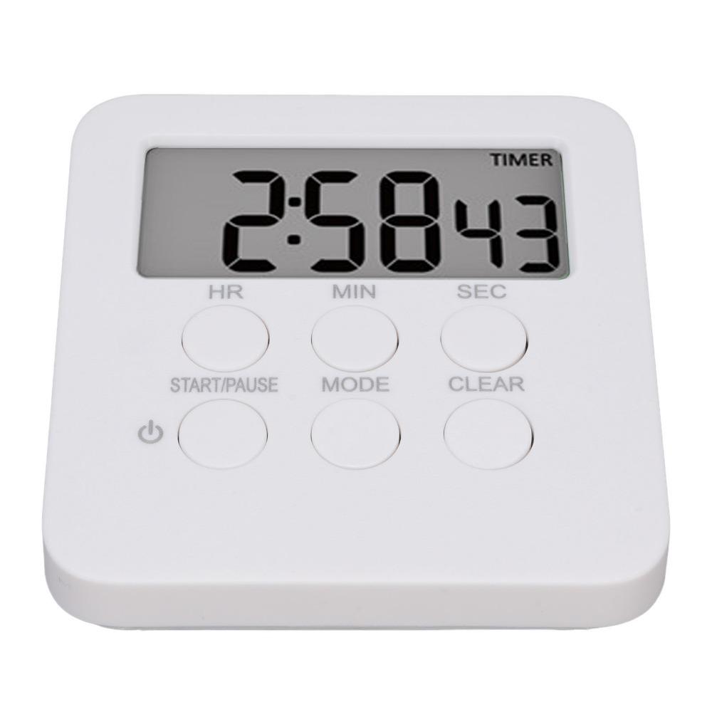 24H Alarm Clock White Countdown Timer Versatile Reminder Device for Baking