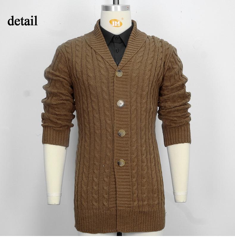 Men's Long Cable Knit Cardigan Sweater Shawl Collar Slim Fit Long Sleeve Casual Buttons Down Cardigans Fall Winte Knitted Sweaters Jacket for Male