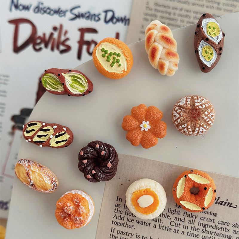 French Bread Refrigerator Magnets Kawaii Cartoon Food Fridge Magnets Cute Decorative Photo Message Magnet Magnetic Sticker