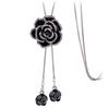 Romantic Rose Pendant Long Chain Necklace With Alloy Flower For Women Jewelry Gift