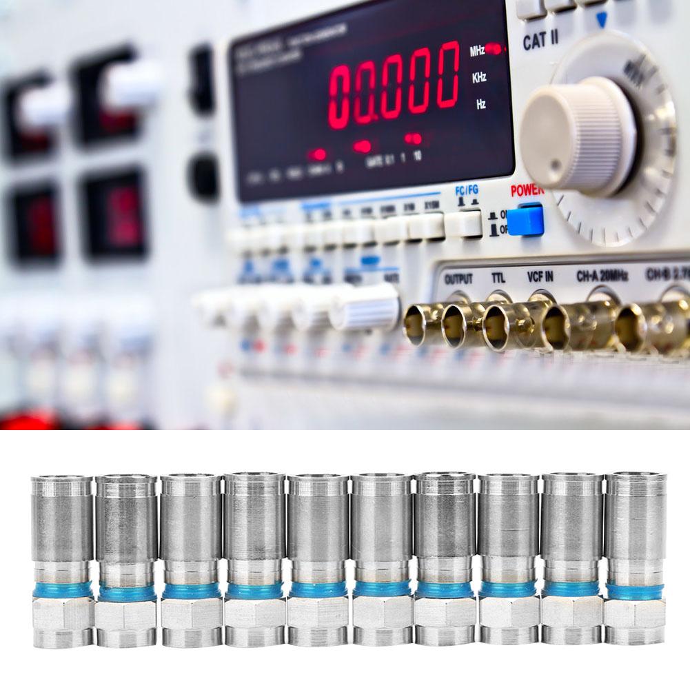 10 Pcs RG6 UK Squeezed Type F Connector F Cable Antenna Video Satellite Adaptor (F 008)