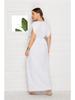 Plus Size Women’s Solid V-Neck Evening Dress, Sexy Loose Fit with Large Hem