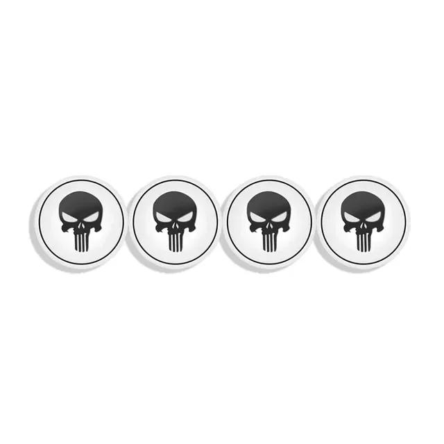 Car Decor 4pcs 56mm Skull Logo Car Wheel Center Hub Cap Aluminium Sticker For Universal Cars Styling Accessories