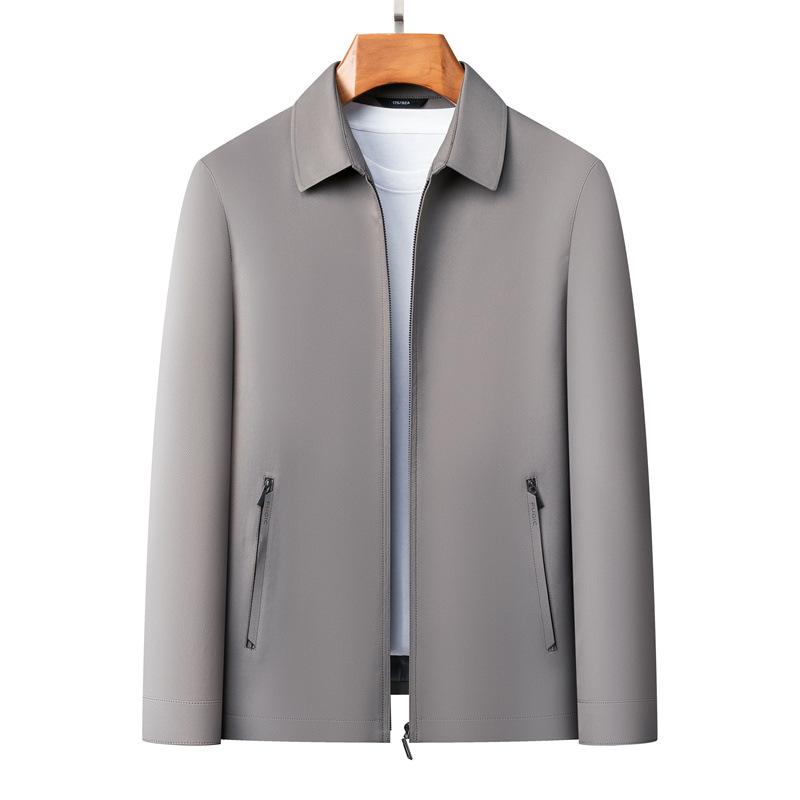 Mittelalte High-End-Jacke Herren einfarbig Revers bügelfrei Business Casual schlichte Herbst-Oberbekleidung lässt jugendlich und schlank aussehen
