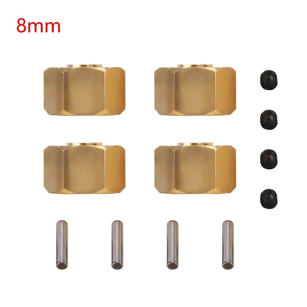 4 Pcs Brass Weighted Wheel Hex Hub 8/9/10MM For 1/10 Rc Crawler Vehicle Axial SCX10 90046 RR10 RGT 86100 MST UTB18 Parts