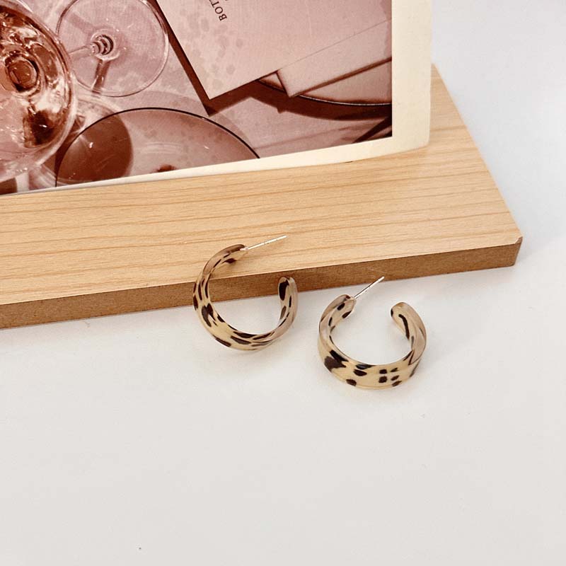 Vintage Leopard Print Circle Drop Earrings for Women Exaggerated Metal Big Round Geometric Dangle Earrings Jewelry Party Gifts