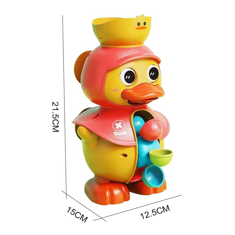 Cute Duck Bathtub Toys For Toddlers 1-4 Years Old With Rotating Water Wheels Bathroom Power Suction Water Kids Shower Bath