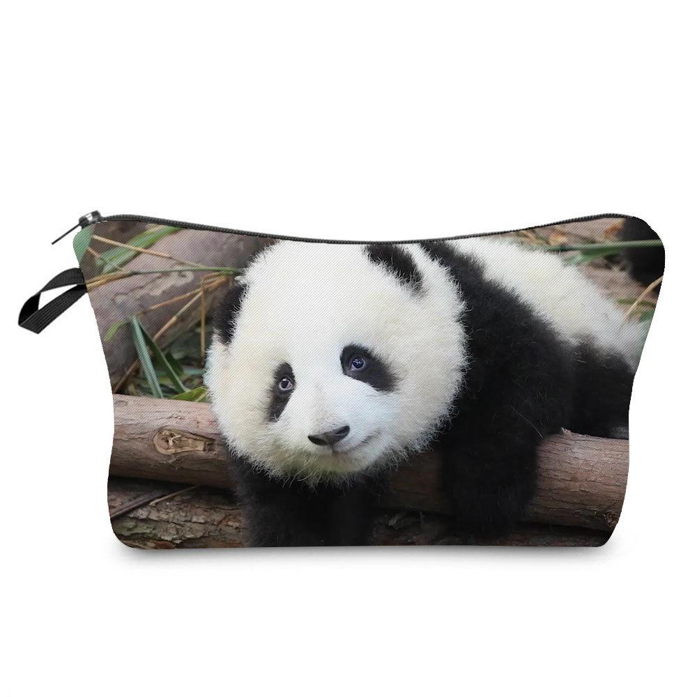 Women  Panda Print Cosmetic Bag Toiletries Organize Travel Storage Case KTB
