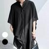 New Summer Casual Women's Shirt Fashionable and Versatile Black and White Solid Color Loose and Comfortable Short-sleeved Top for Women