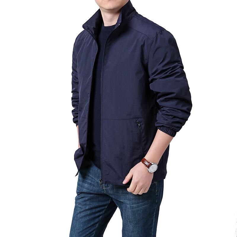 Herren Frühlings-/Herbst Baseballjacke mit Stehkragen - Lässig, Locker geschnitten, Trendiger Sportswear Mantel.