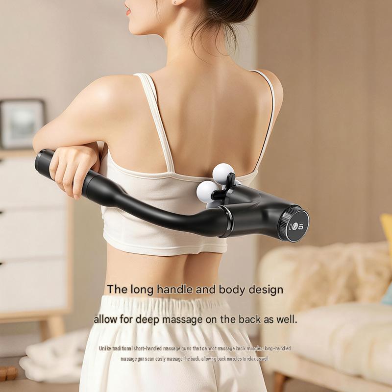 Curved Head Fascia Gun Multi-function Muscle Massager for Neck Waist Back Legs Relaxation Electric Deep Tissue Massage Gun