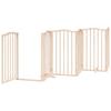 Foldable Dog Gate with Door 6 Panels 300 cm Poplar Wood