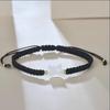 Woven Black Rope White KT Cat Bracelet