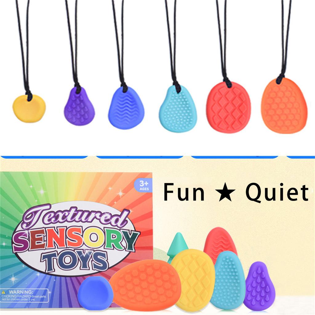 6 Pack Sensory Textured Stones Toy For Kids Stress Relief Quiet Tactile Toy For Autism Calming Classroom Prizes