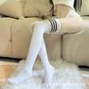 Sexy Stockings, Japanese College Style Cotton, Thick Black and White Striped Stockings, Three Bars, Over the Knee High Socks, Student Socks