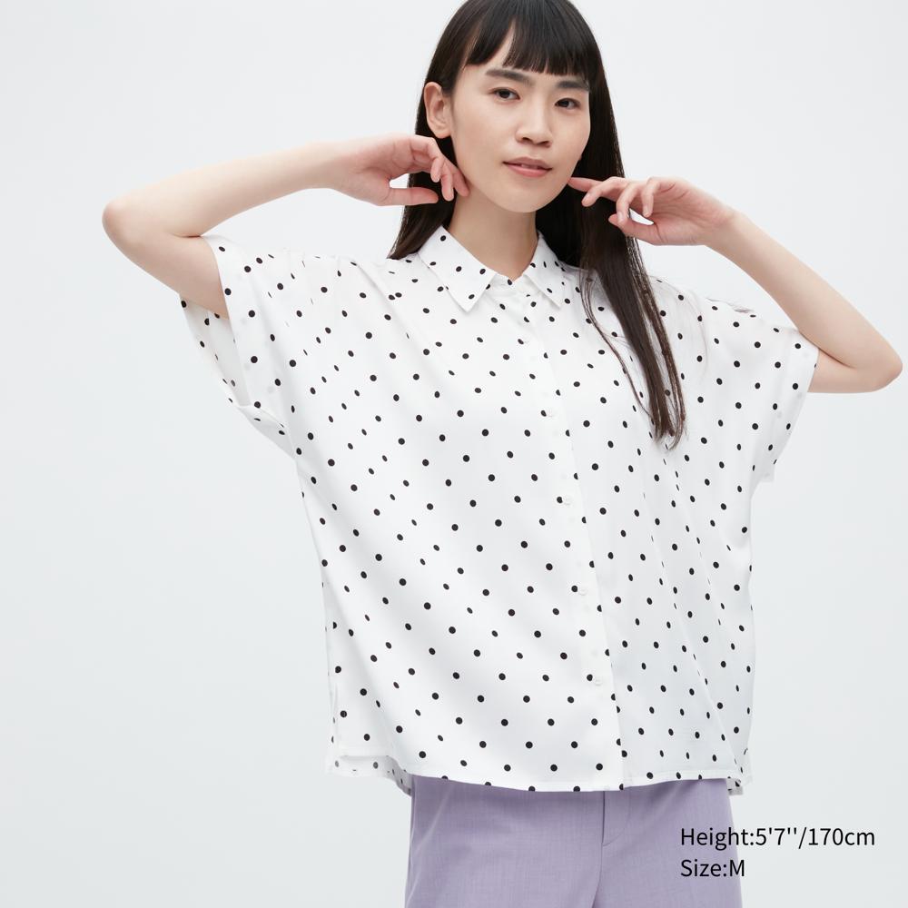 

UNIQLO Блузка с принтом из вискозы и короткими рукавами