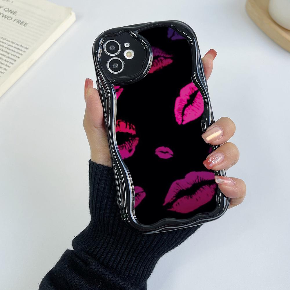 LZ19 Lips Kiss Art Clear Soft Wave Phone Cases for Samsung S24 S23 Ultra S20 FE A54 A14 A52s A51 S10 Huawei Honor 90 Protection Back Cover