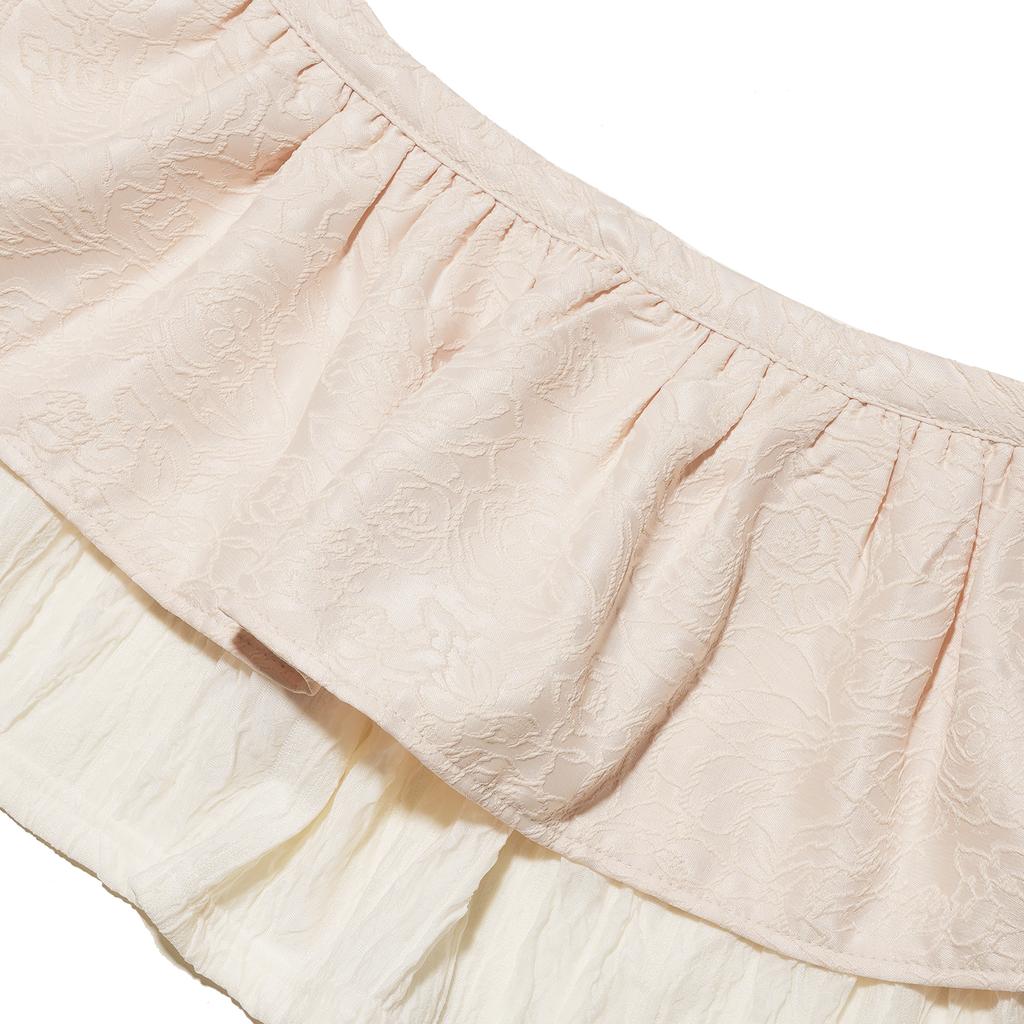 Telelu Short Layered Skirt Ivory