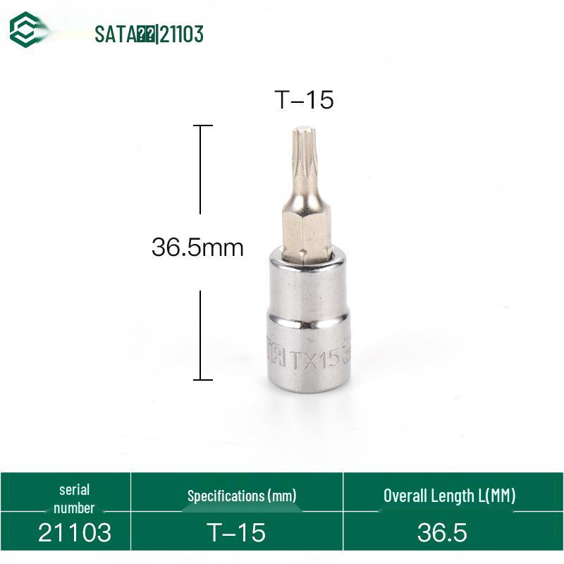 SATA 6.3mm Internal Hex Torx Wrench Set for Auto Repair (15/20/25/30)
