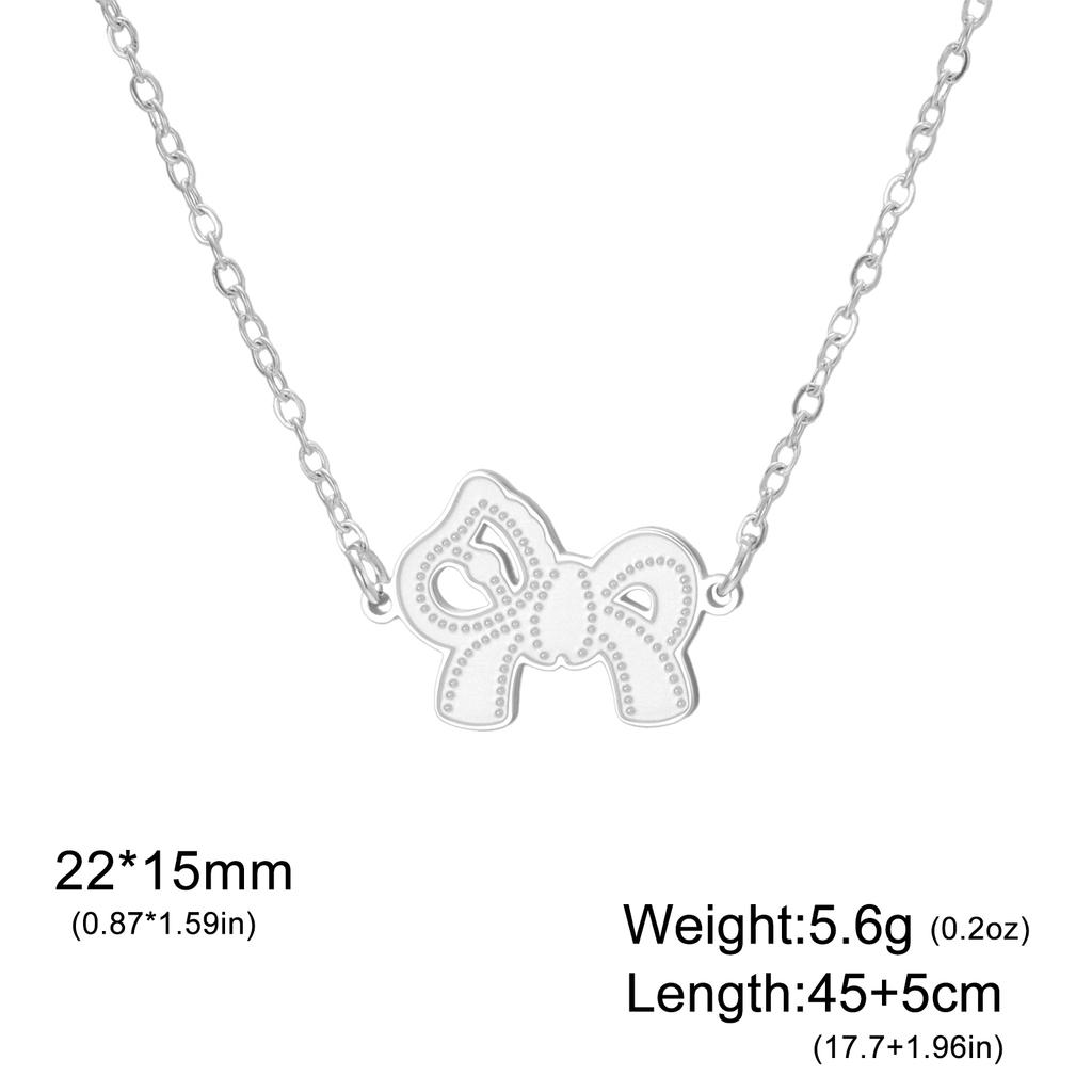 Romantic Bowknot Necklace Dainty Horse Pendant Necklace Cute Pony Necklace for Women Minimalist Animal Jewelry Gift for Her