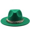 Winter Men's Woolen Jazz Hat New Large Eave Hat Fashionable Flat Brimmed Top Hat